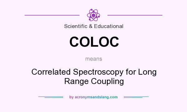 What does COLOC mean? It stands for Correlated Spectroscopy for Long Range Coupling