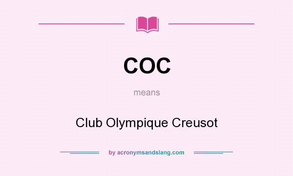 What does COC mean? It stands for Club Olympique Creusot