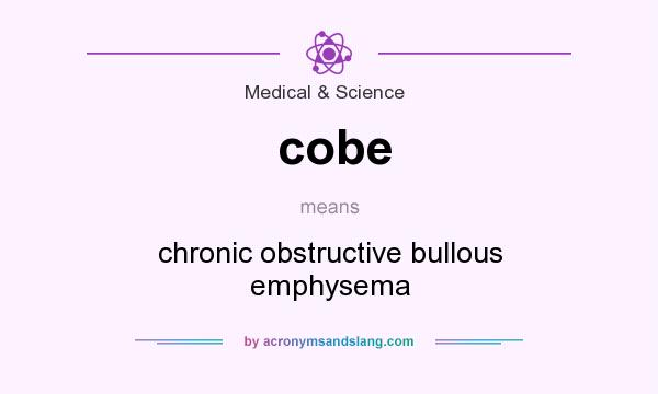 What does cobe mean? It stands for chronic obstructive bullous emphysema