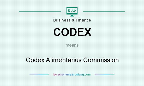 What does CODEX mean? It stands for Codex Alimentarius Commission