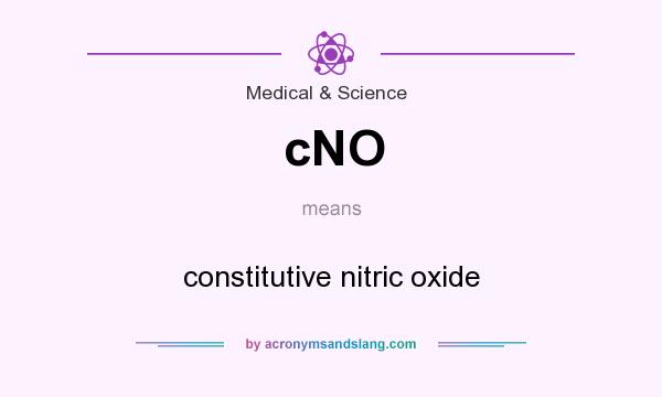 What does cNO mean? It stands for constitutive nitric oxide