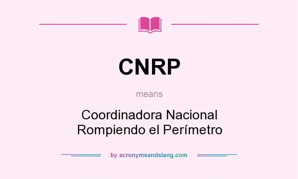What does CNRP mean? It stands for Coordinadora Nacional Rompiendo el Perímetro