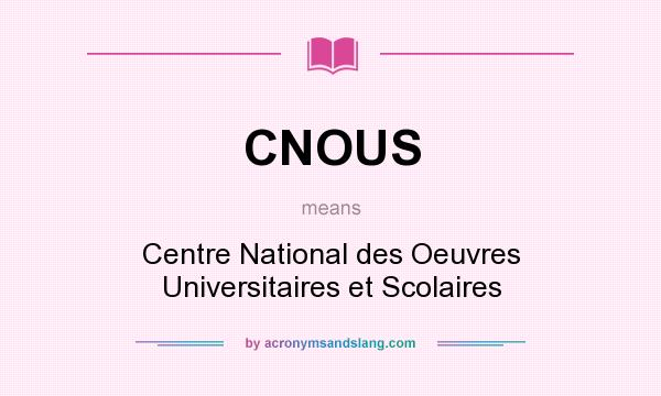 What does CNOUS mean? It stands for Centre National des Oeuvres Universitaires et Scolaires