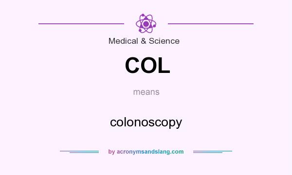 What does COL mean? It stands for colonoscopy
