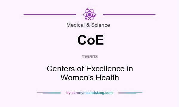 What does CoE mean? It stands for Centers of Excellence in Women`s Health