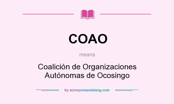 What does COAO mean? It stands for Coalición de Organizaciones Autónomas de Ocosingo