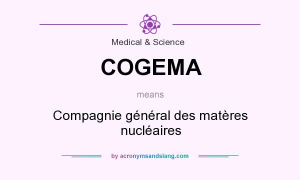 What does COGEMA mean? It stands for Compagnie général des matères nucléaires