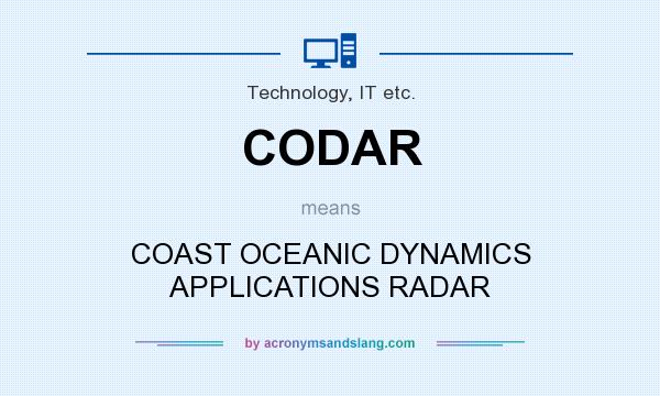 What does CODAR mean? It stands for COAST OCEANIC DYNAMICS APPLICATIONS RADAR