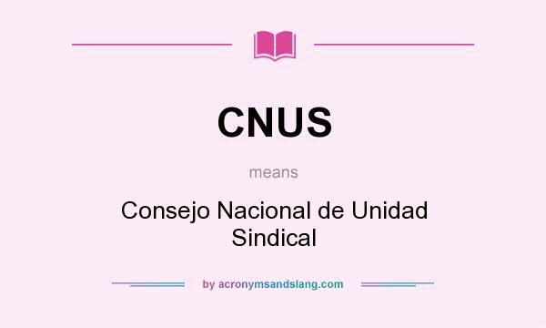 What does CNUS mean? It stands for Consejo Nacional de Unidad Sindical