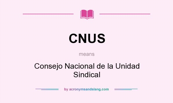 What does CNUS mean? It stands for Consejo Nacional de la Unidad Sindical