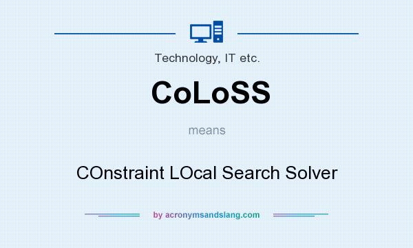 What does CoLoSS mean? It stands for COnstraint LOcal Search Solver