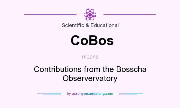 What does CoBos mean? It stands for Contributions from the Bosscha Observervatory
