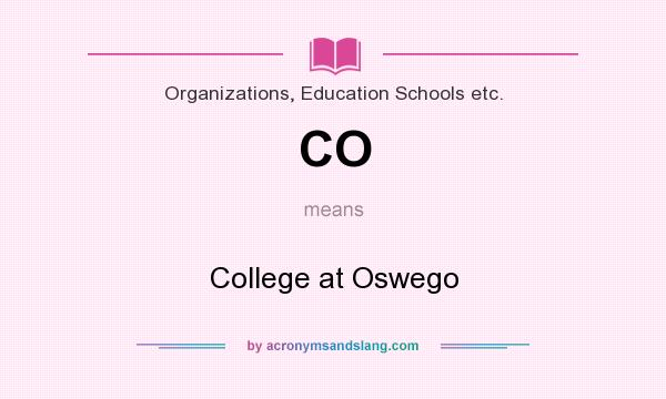 What does CO mean? It stands for College at Oswego