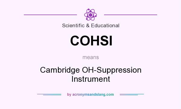 What does COHSI mean? It stands for Cambridge OH-Suppression Instrument