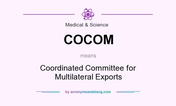 What does COCOM mean? It stands for Coordinated Committee for Multilateral Exports