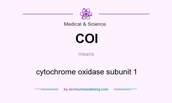 What does COI mean? It stands for cytochrome oxidase subunit 1