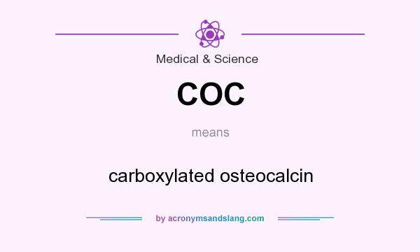 What does COC mean? It stands for carboxylated osteocalcin