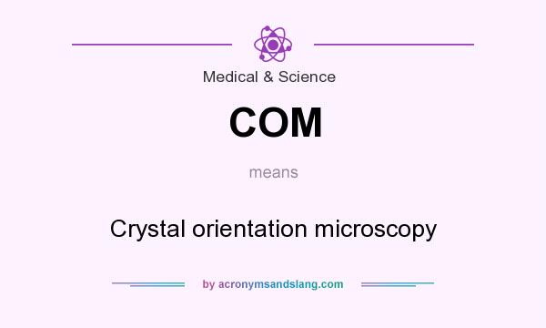 What does COM mean? It stands for Crystal orientation microscopy