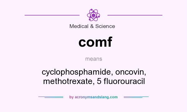 What does comf mean? It stands for cyclophosphamide, oncovin, methotrexate, 5 fluorouracil