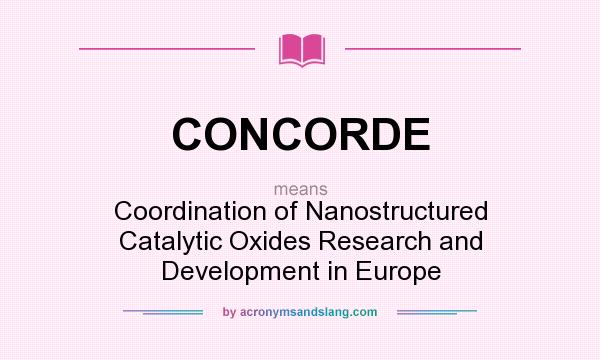 What does CONCORDE mean? It stands for Coordination of Nanostructured Catalytic Oxides Research and Development in Europe