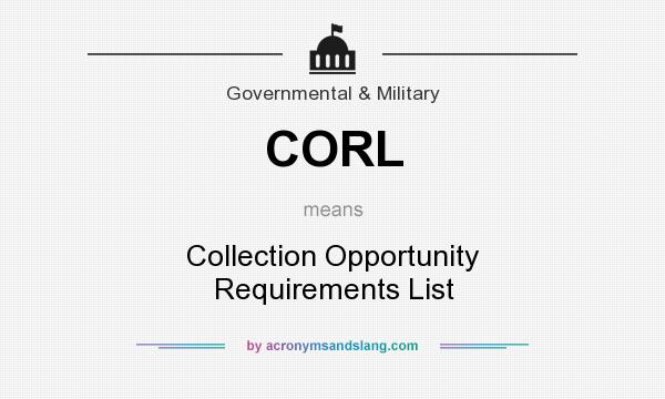 What does CORL mean? It stands for Collection Opportunity Requirements List