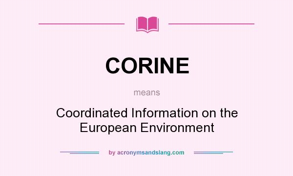 What does CORINE mean? It stands for Coordinated Information on the European Environment