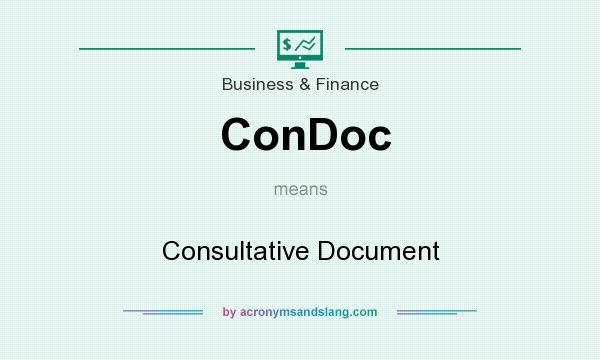 What does ConDoc mean? It stands for Consultative Document