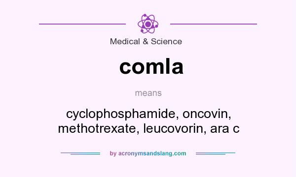 What does comla mean? It stands for cyclophosphamide, oncovin, methotrexate, leucovorin, ara c