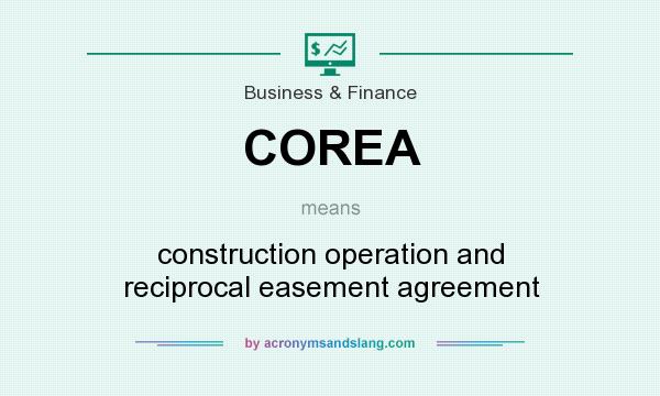 What does COREA mean? It stands for construction operation and reciprocal easement agreement