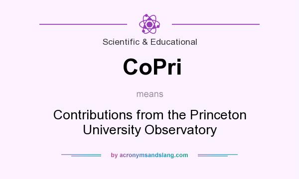 What does CoPri mean? It stands for Contributions from the Princeton University Observatory