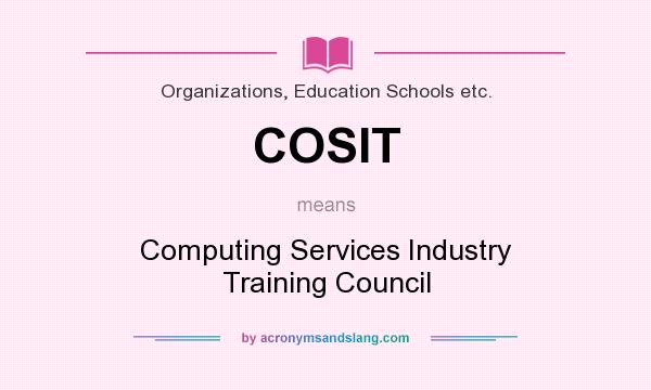 What does COSIT mean? It stands for Computing Services Industry Training Council