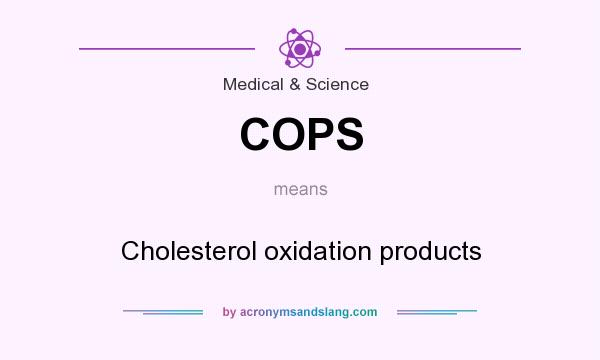 What does COPS mean? It stands for Cholesterol oxidation products