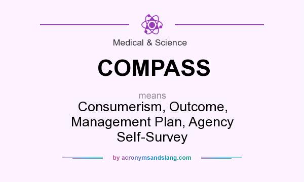 What does COMPASS mean? It stands for Consumerism, Outcome, Management Plan, Agency Self-Survey