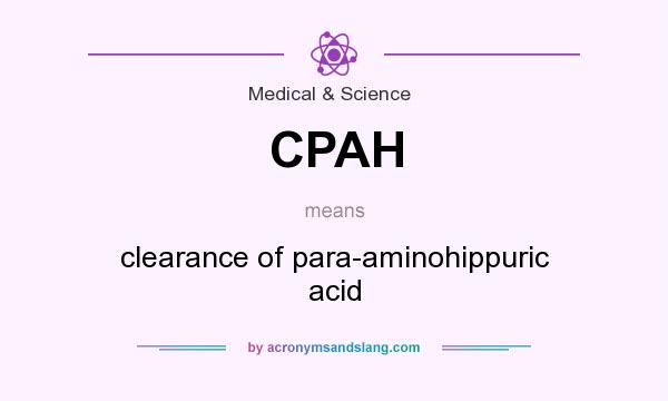What does CPAH mean? It stands for clearance of para-aminohippuric acid
