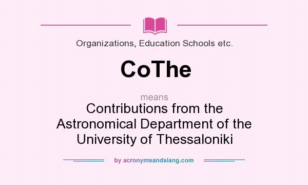 What does CoThe mean? It stands for Contributions from the Astronomical Department of the University of Thessaloniki