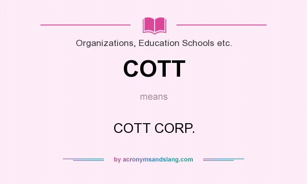 What does COTT mean? It stands for COTT CORP.