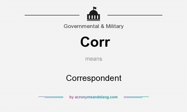 What does Corr mean? It stands for Correspondent