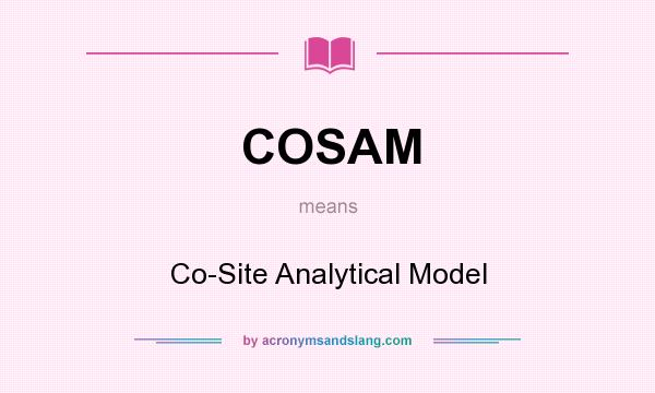 What does COSAM mean? It stands for Co-Site Analytical Model