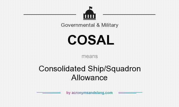 What does COSAL mean? It stands for Consolidated Ship/Squadron Allowance