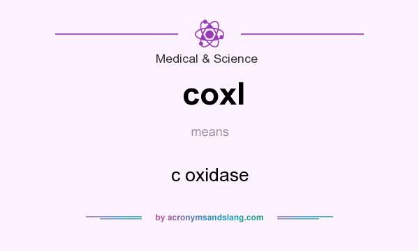 What does coxI mean? It stands for c oxidase