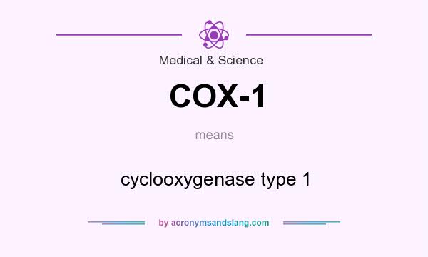 What does COX-1 mean? It stands for cyclooxygenase type 1