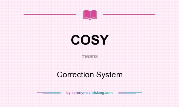What does COSY mean? It stands for Correction System
