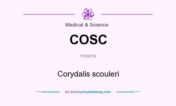 What does COSC mean? It stands for Corydalis scouleri