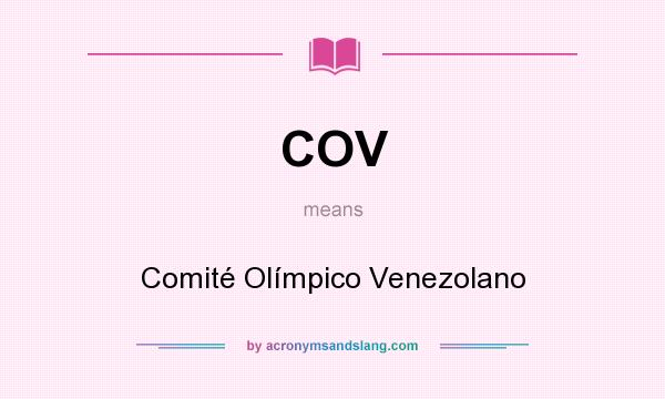 What does COV mean? It stands for Comité Olímpico Venezolano