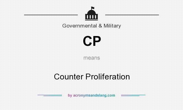 What does CP mean? It stands for Counter Proliferation