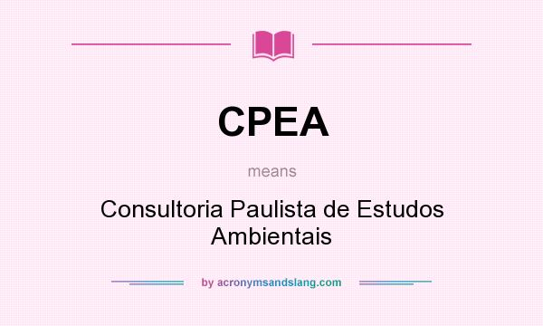 What does CPEA mean? It stands for Consultoria Paulista de Estudos Ambientais