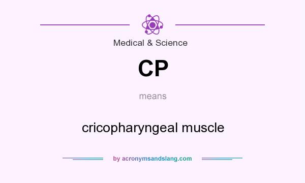 What does CP mean? It stands for cricopharyngeal muscle