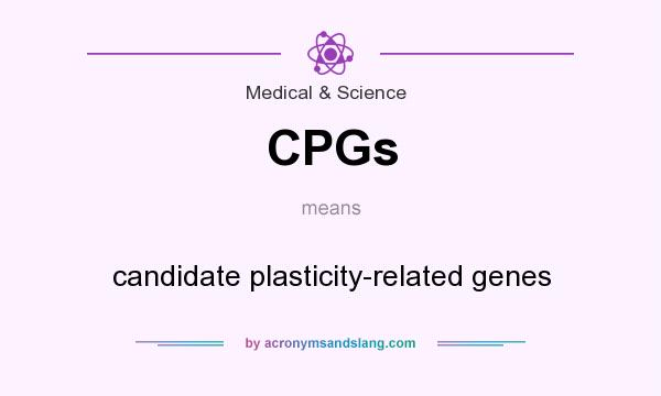 What does CPGs mean? It stands for candidate plasticity-related genes