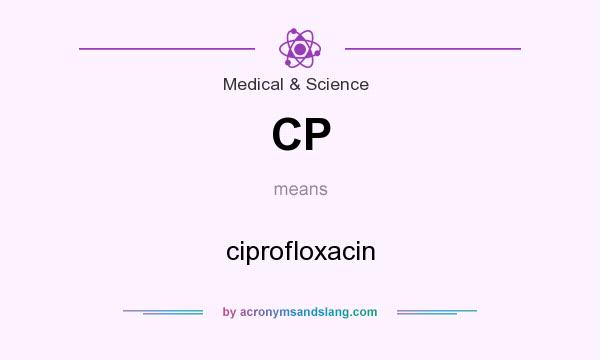 What does CP mean? It stands for ciprofloxacin