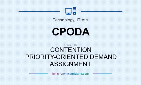 What does CPODA mean? It stands for CONTENTION PRIORITY-ORIENTED DEMAND ASSIGNMENT